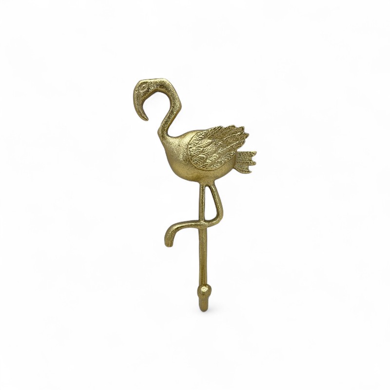 Brass Flamingo Wall Hook