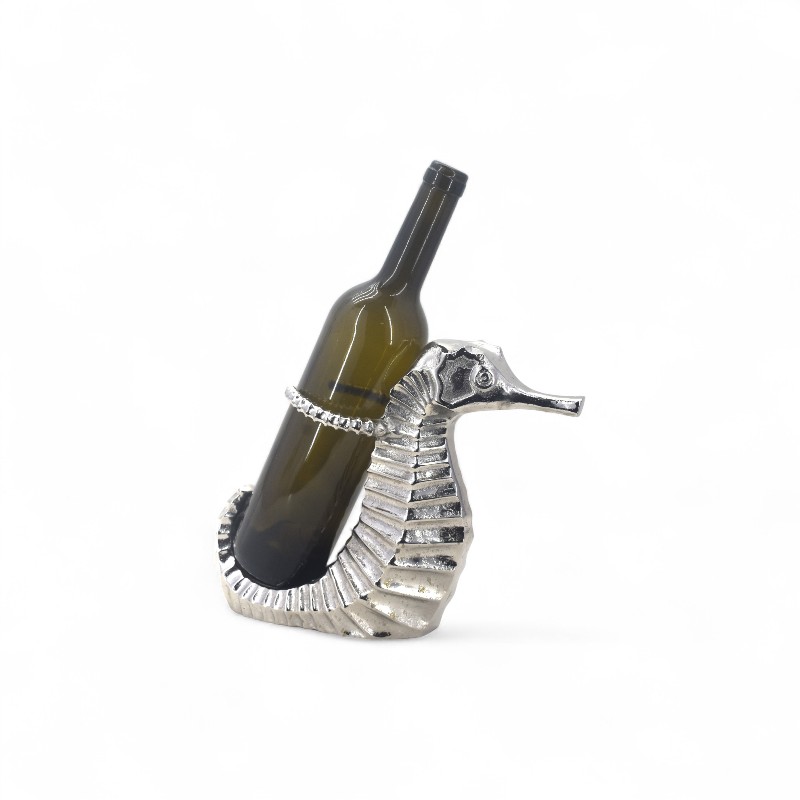 Silver Seahorse Wine Bottle Holder