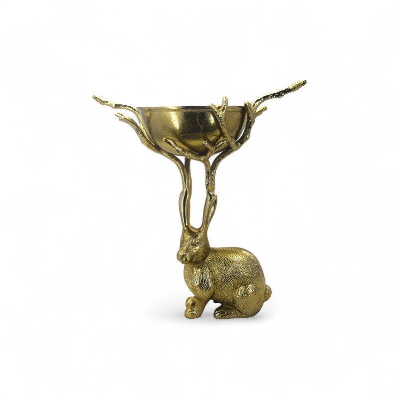Gold Rabbit Bowl Stand
