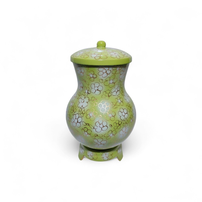 Light Green Floral Cremation Urn