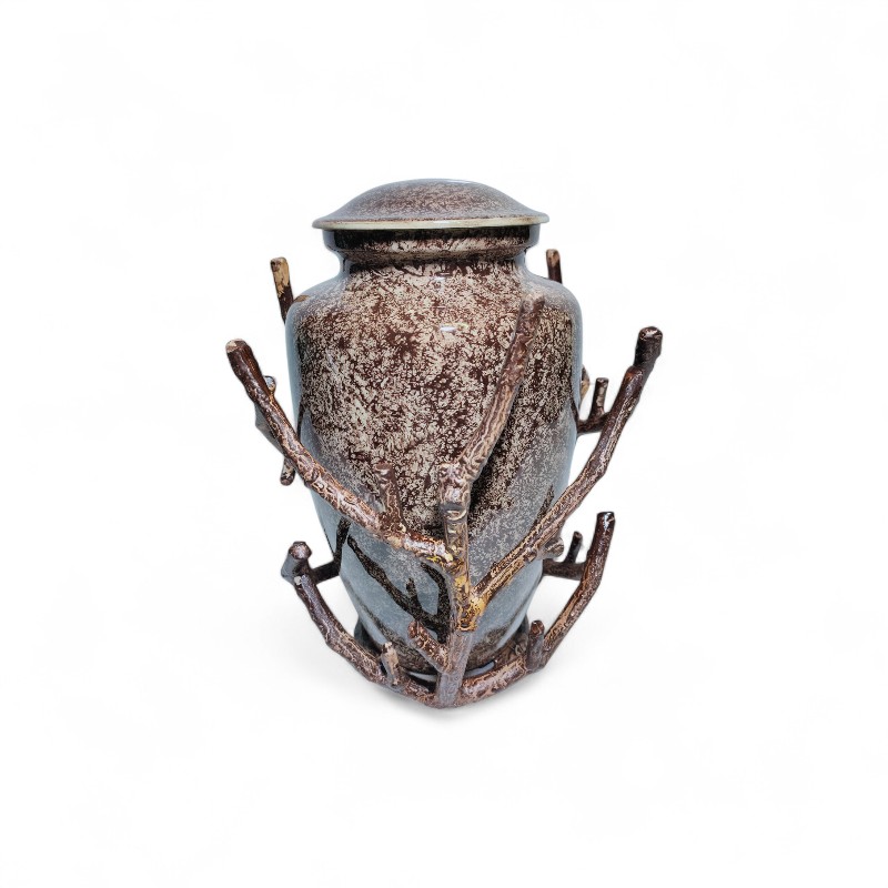 Turquoise and Pewter Cremation Urn Set - Image 3